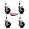 Service Caster 4'' Soft Rubber Swivel 7/8'' Expanding Stem Caster Set with Brake, 4PK SCC-EX20S414-SRS-TLB-78-4 - alternate 4